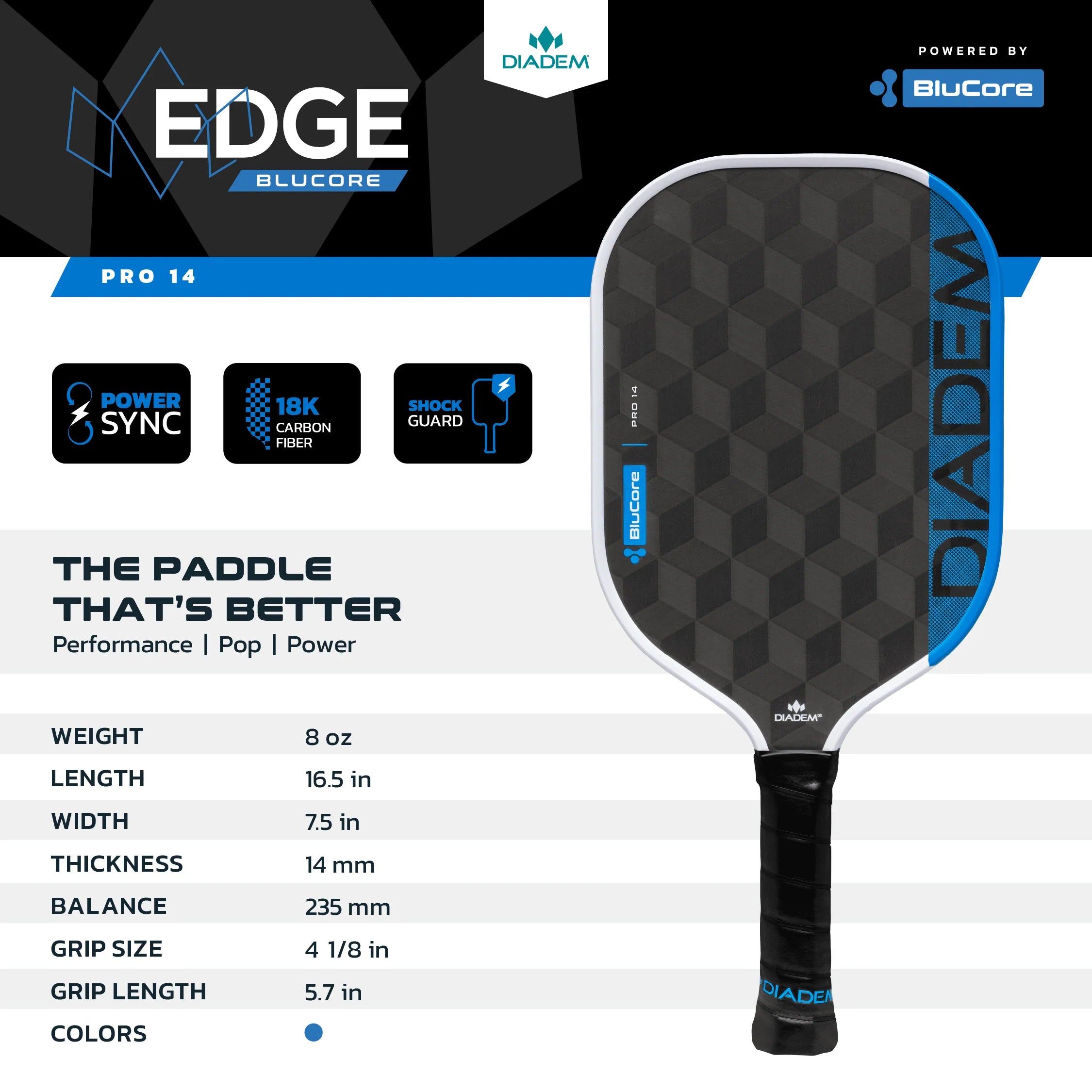 Vợt Pickleball Diadem BluCore Pro