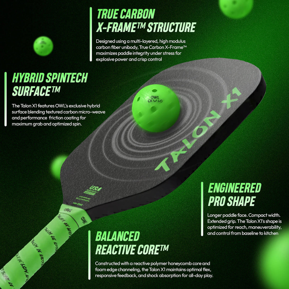 Vợt Pickleball OWL Sport Talon X1