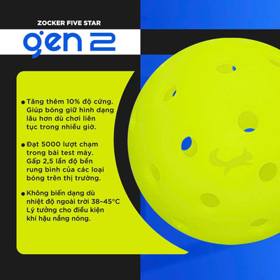 Bóng Pickleball thi đấu Zocker Five Star Gen 2