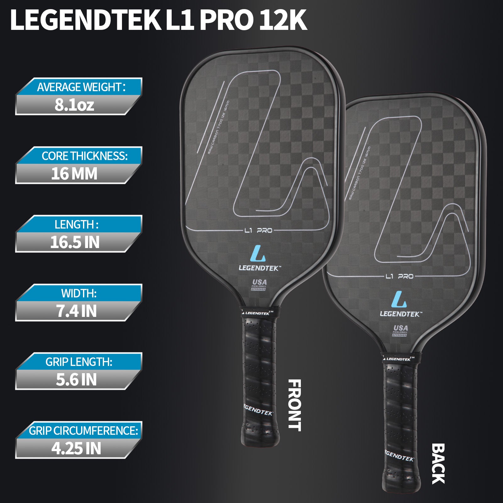 Vợt Pickleball LEGENDTEK L1 Pro 12K