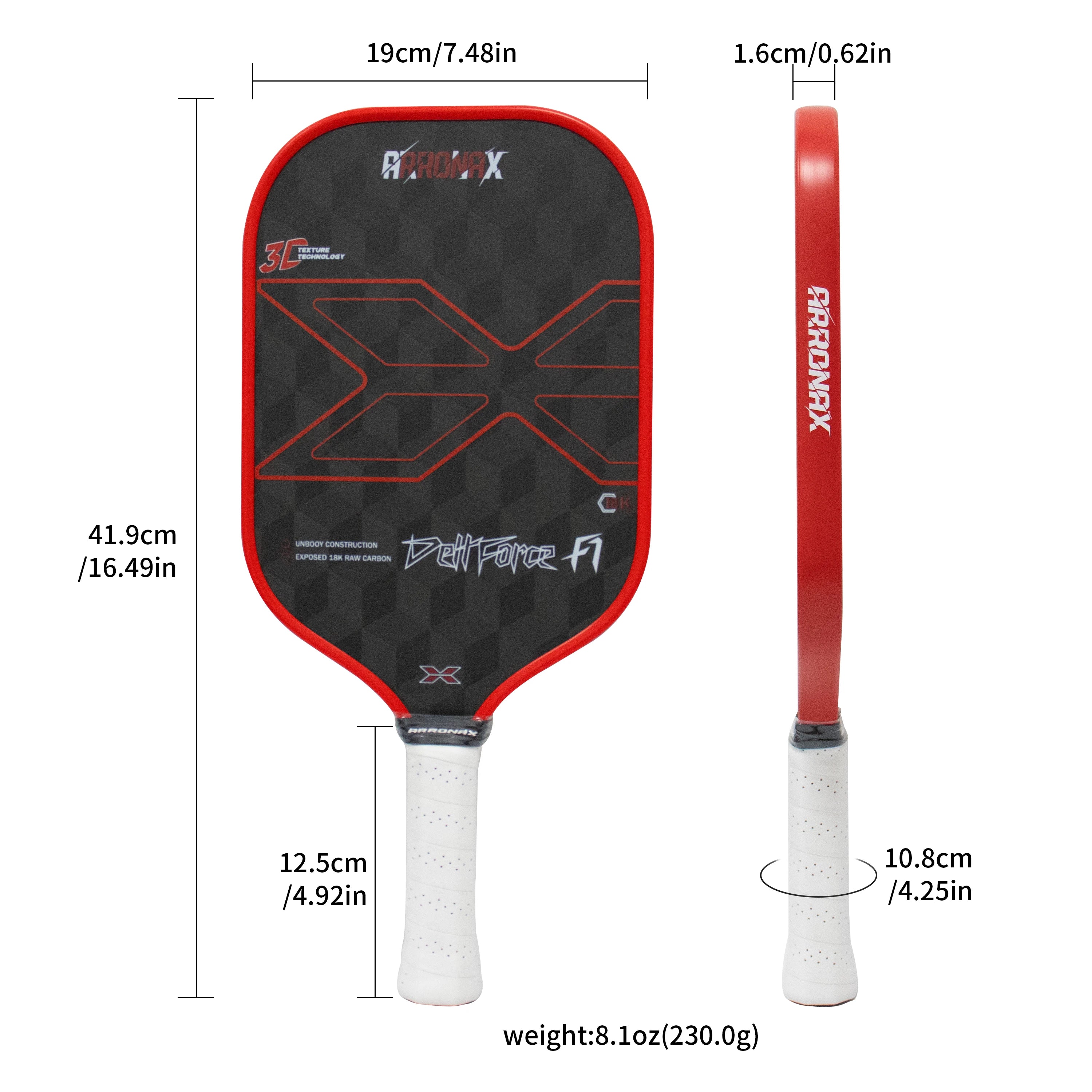 Vợt Pickleball Arronax Dellforce F1 18K Carbon Fiber