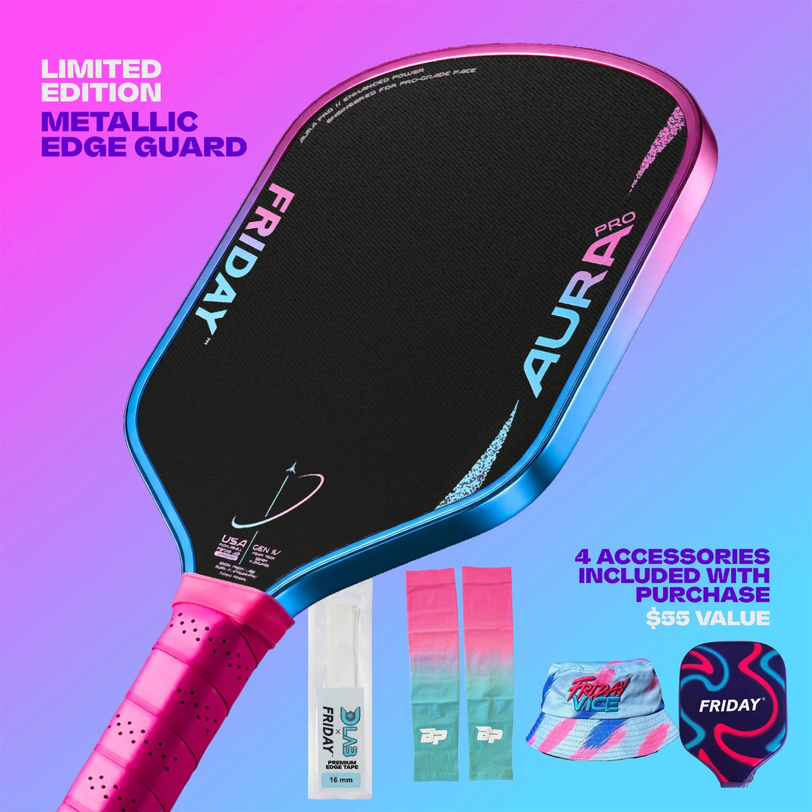 Vợt Pickleball Friday AURA PRO VICE Metallic Colorways