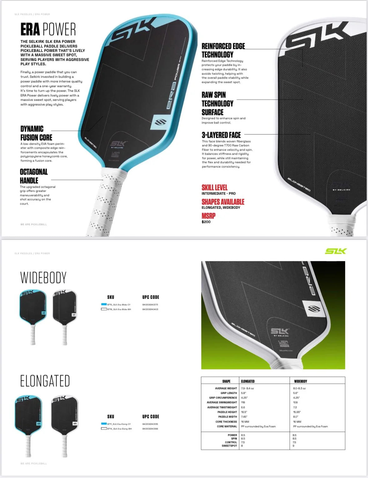 Vợt Pickleball Selkirk SLK Era Power Elongated