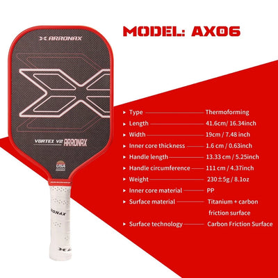 Arronax Vortex V2 Pickleball Racket