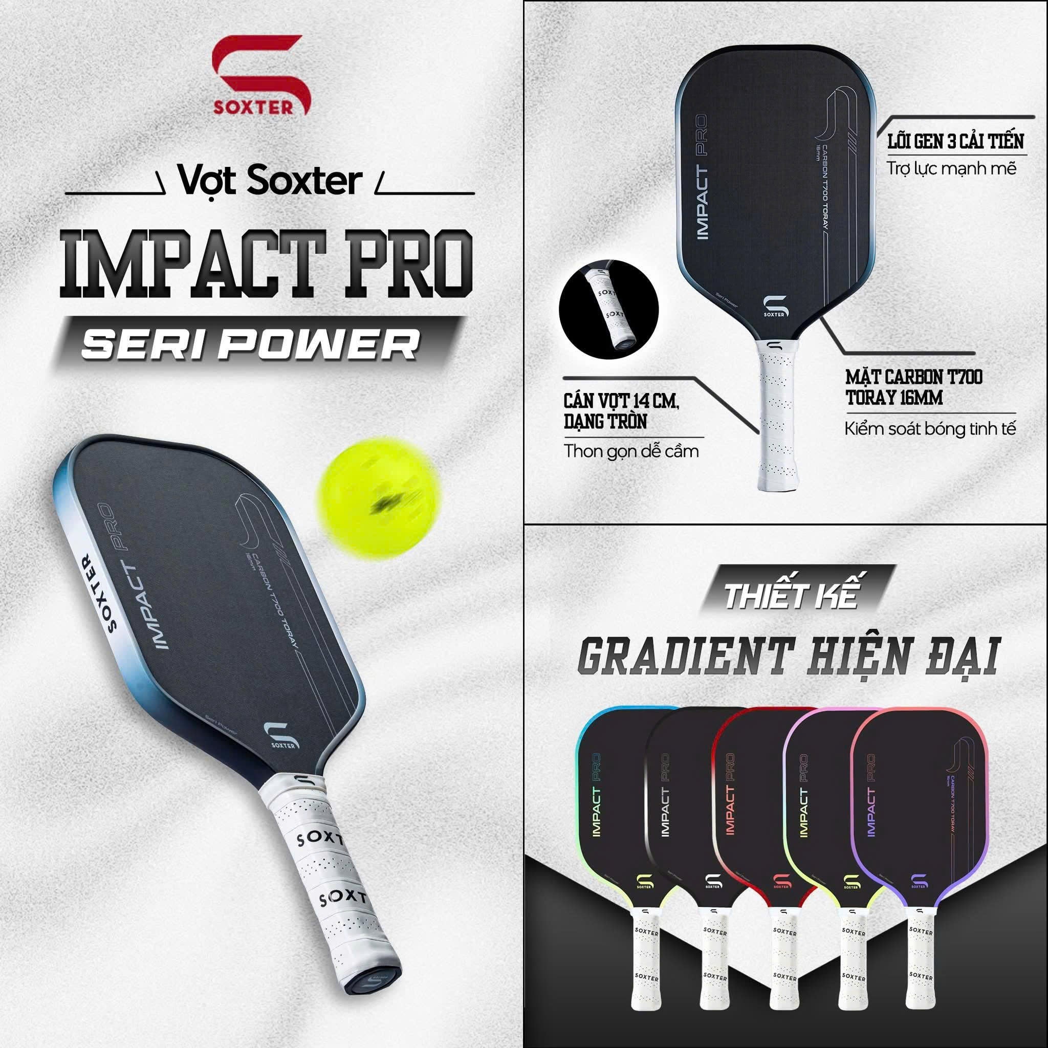 Vợt Pickleball Soxter Impact Pro - Series Power