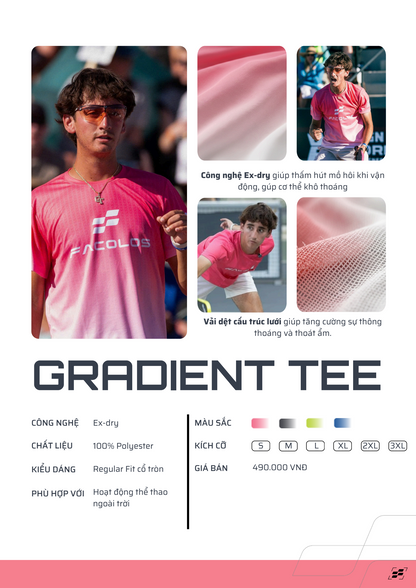 Authentic Facolos Gradient Tee Pickleball Jersey