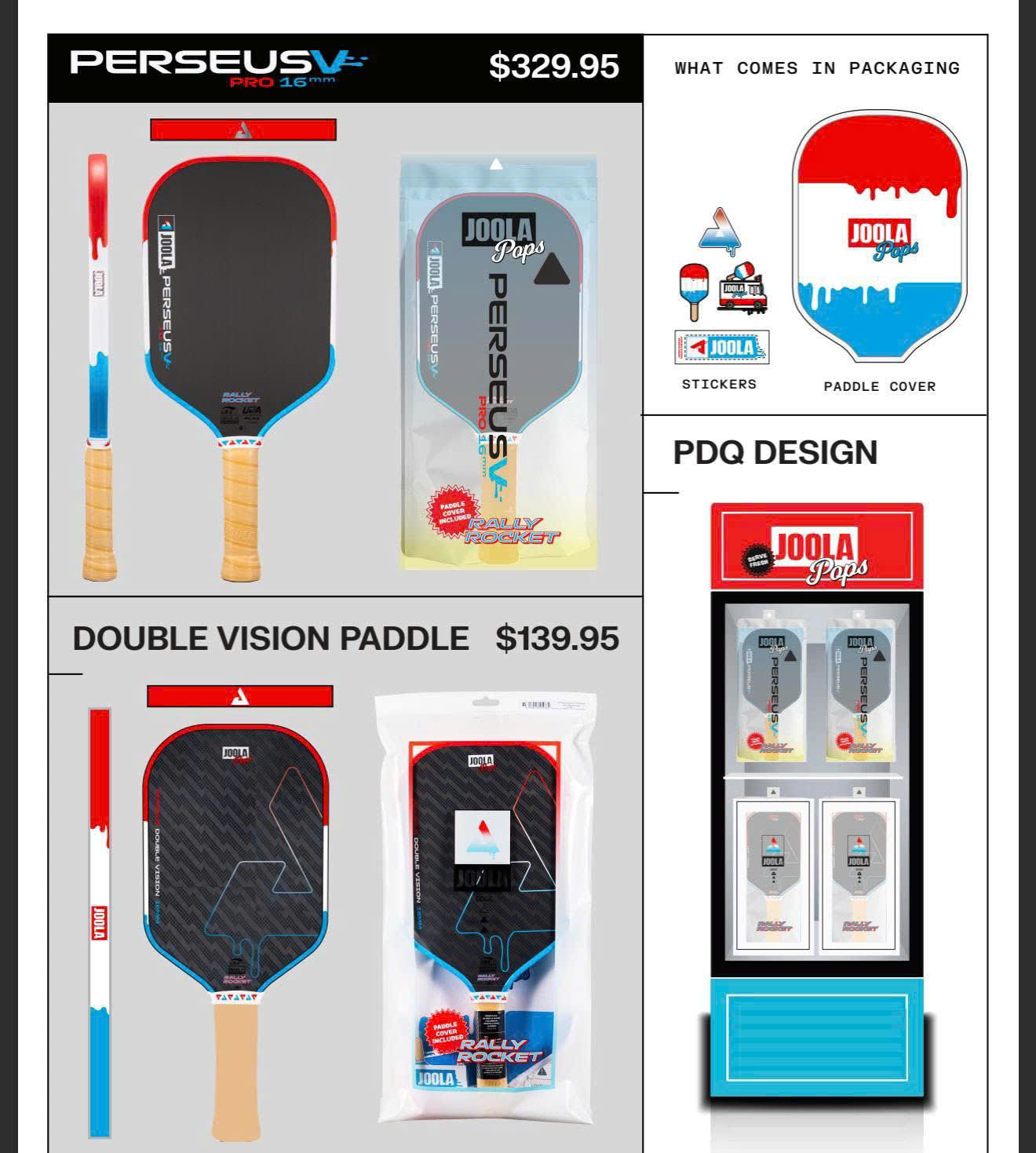 Vợt Pickleball Joola Perseus Double Vision Rally Pops! Edition