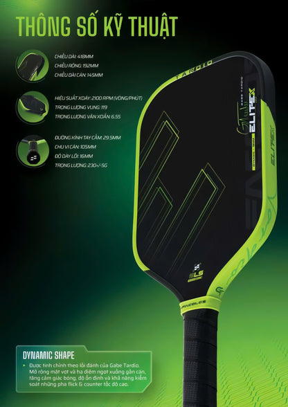 Vợt Pickleball Facolos EliteX v2.0 Gabe Tardio Edition